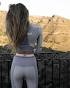Kliou women fitness two pieces set tracksuit long sleeve crop top letters print elastic skinny leggings sportswear slim outfit