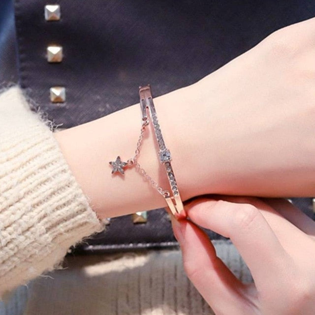 Rhinestone Watches Women Luxury Brand Stainless Steel Bracelet watches