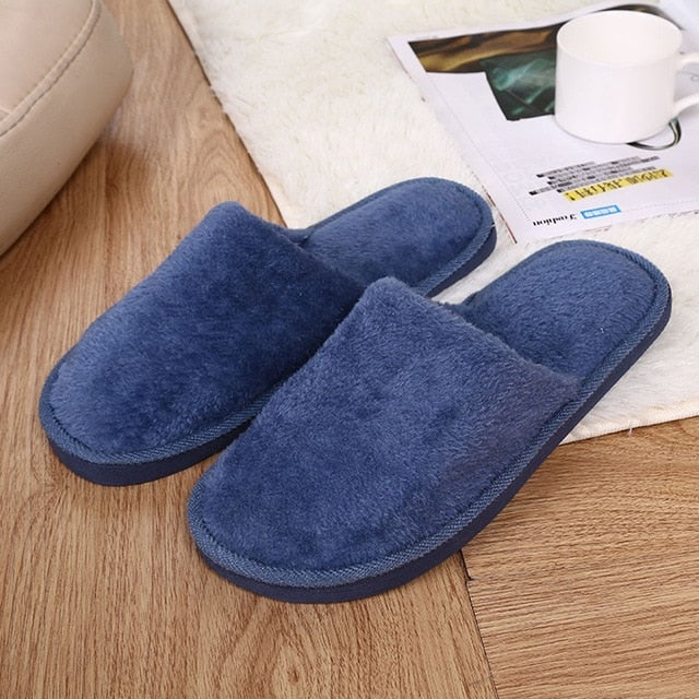 Shoes Men Warm Home Slippers Plush Soft Indoors Anti-slip Winter Floor Bedroom Shoes zapatos de hombre #3N27