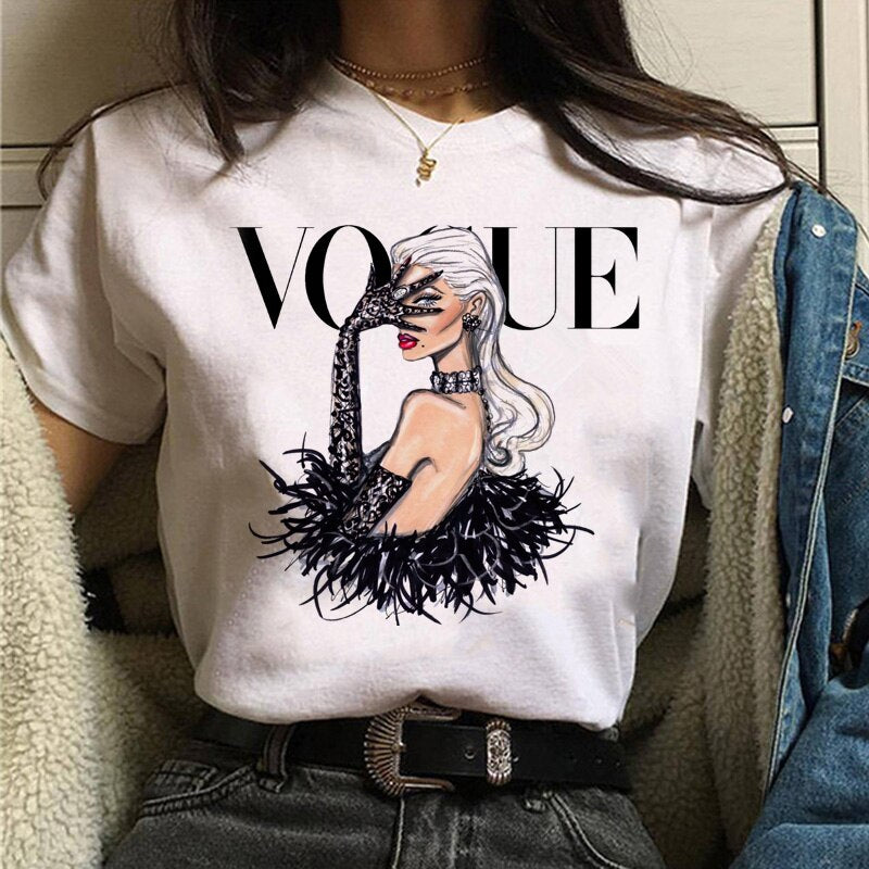 Vogue princess t shirt aesthetic women fashion girls 90s t shirt harajuku ulzzang print graphic summer t shirt top tee female