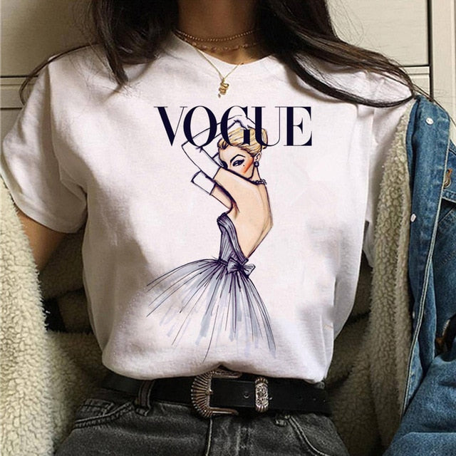 Vogue princess t shirt aesthetic women fashion girls 90s t shirt harajuku ulzzang print graphic summer t shirt top tee female