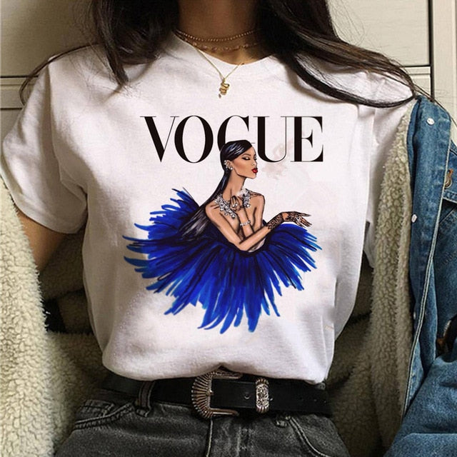 Vogue princess t shirt aesthetic women fashion girls 90s t shirt harajuku ulzzang print graphic summer t shirt top tee female
