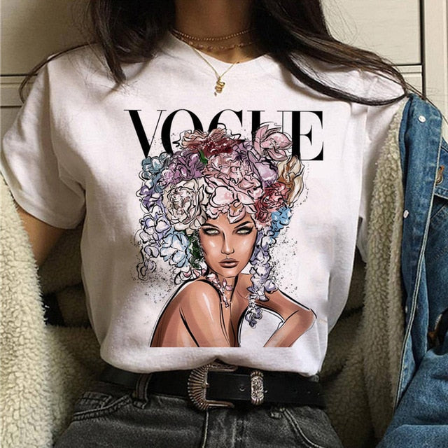 Vogue princess t shirt aesthetic women fashion girls 90s t shirt harajuku ulzzang print graphic summer t shirt top tee female