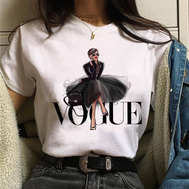 Vogue princess t shirt aesthetic women fashion girls 90s t shirt harajuku ulzzang print graphic summer t shirt top tee female