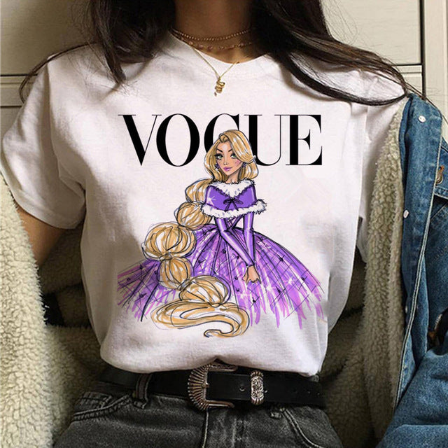 Vogue princess t shirt aesthetic women fashion girls 90s t shirt harajuku ulzzang print graphic summer t shirt top tee female