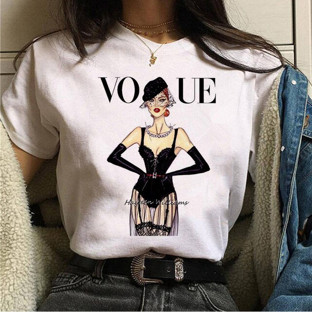 Vogue princess t shirt aesthetic women fashion girls 90s t shirt harajuku ulzzang print graphic summer t shirt top tee female