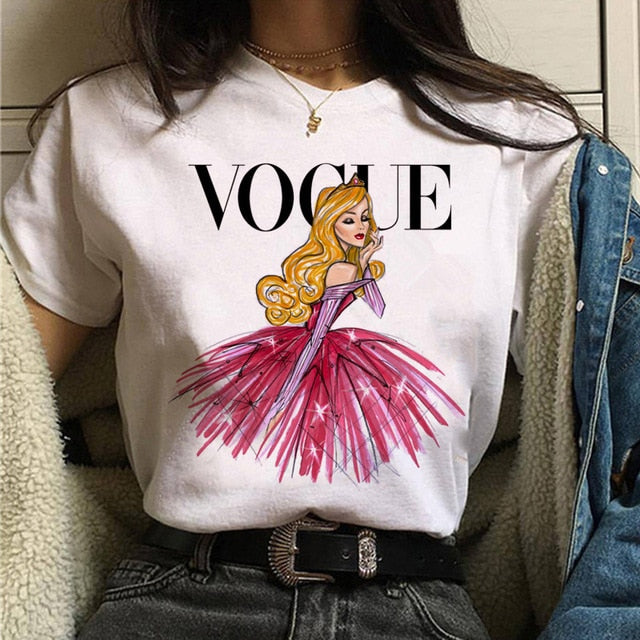 Vogue princess t shirt aesthetic women fashion girls 90s t shirt harajuku ulzzang print graphic summer t shirt top tee female