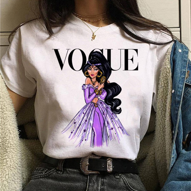 Vogue princess t shirt aesthetic women fashion girls 90s t shirt harajuku ulzzang print graphic summer t shirt top tee female