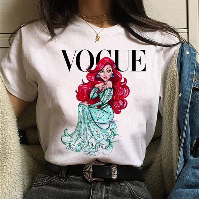 Vogue princess t shirt aesthetic women fashion girls 90s t shirt harajuku ulzzang print graphic summer t shirt top tee female