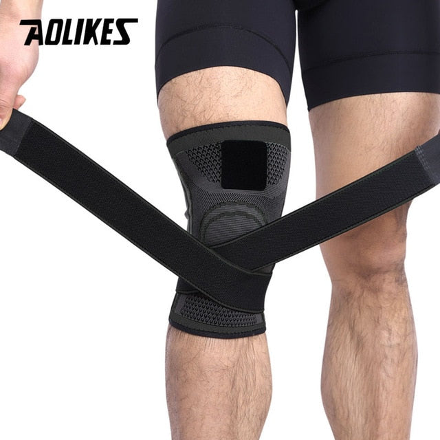 AOLIKES 1 pieces 2019 knee support professional protection sport breathable knee pad bandage knee pad basketball Tennis cycling