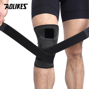 AOLIKES 1 pieces 2019 knee support professional protection sport breathable knee pad bandage knee pad basketball Tennis cycling