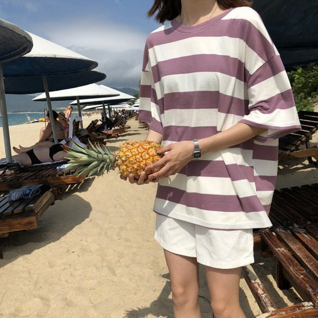 Harajuku Striped Shirt Streetwear for Women 2020 Korean Style Long Sleeve Vogue Camisa Mujer Autumn Plus Size Women Shirt
