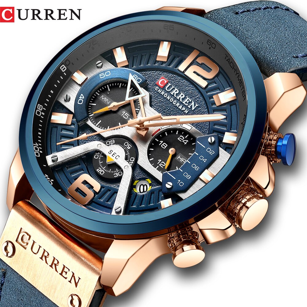Casual Sport Watches for Men Blue Top Brand
