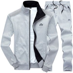 Tracksuits Men Polyester Sweatshirt Sporting Fleece 2019 Gyms Spring Jacket + Pants Casual Men's Track Suit Sportswear Fitness.