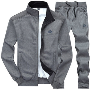 Tracksuits Men Polyester Sweatshirt Sporting Fleece 2019 Gyms Spring Jacket + Pants Casual Men's Track Suit Sportswear Fitness.