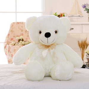 50cm criativo light up led teddy bear animais de pelúcia brinquedo colorido brilhante presente de natal para crianças travesseiro
