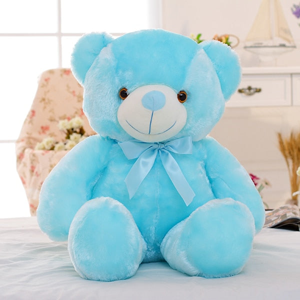 50cm criativo light up led teddy bear animais de pelúcia brinquedo colorido brilhante presente de natal para crianças travesseiro