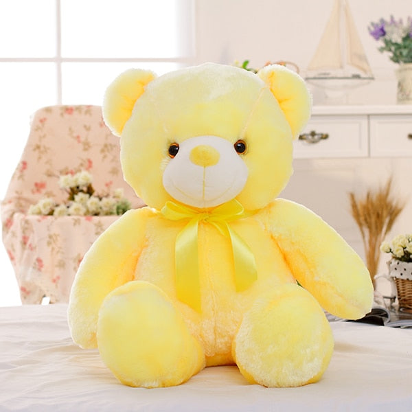50cm criativo light up led teddy bear animais de pelúcia brinquedo colorido brilhante presente de natal para crianças travesseiro